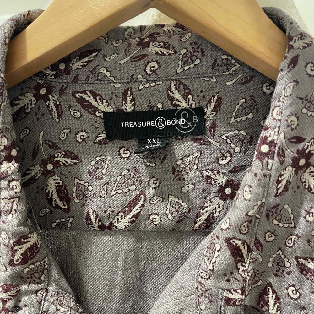 Men's Patterned Shirt - Gray - Picture 3 of 3